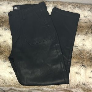 NWT Paige Mayslie Straight Ankle Black Fog Luxe Coating